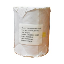 Rolka białych etykiet samoprzylepnych 102x64 mm