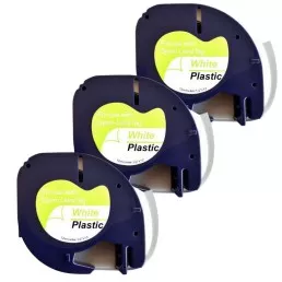 Pachet 3 bucati banda etichete compatibil Dymo LetraTag 91201