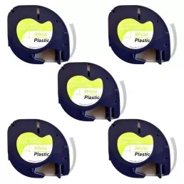 Pachet 5 bucati banda etichete compatibil Dymo LetraTag 91201