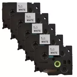 Pack of 5 compatible TZe-221 label tapes