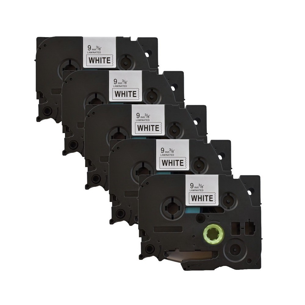 Pack of 5 compatible TZe-221 label tapes