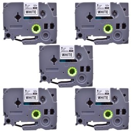 Pack of 5 pieces of labels compatible with Brother TZe-211