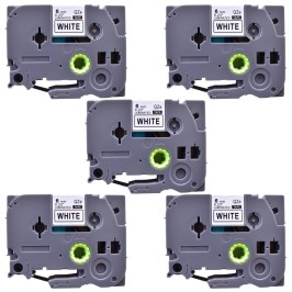 Pack of 5 pieces of labels compatible with Brother TZe-211
