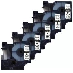 Pack of 5 compatible label tapes Dymo 43613