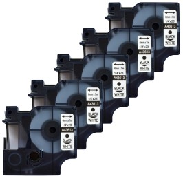 Pack of 5 compatible label tapes Dymo 43613