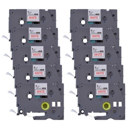 Zestaw 10 sztuk etykiet kompatybilnych z Brother TZe-222