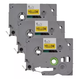 Pack of 3 compatible Brother TZe-611 tapes