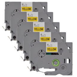 Pack of 5 compatible Brother TZe-611 tapes