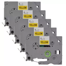 Pack of 5 compatible Brother TZe-611 tapes