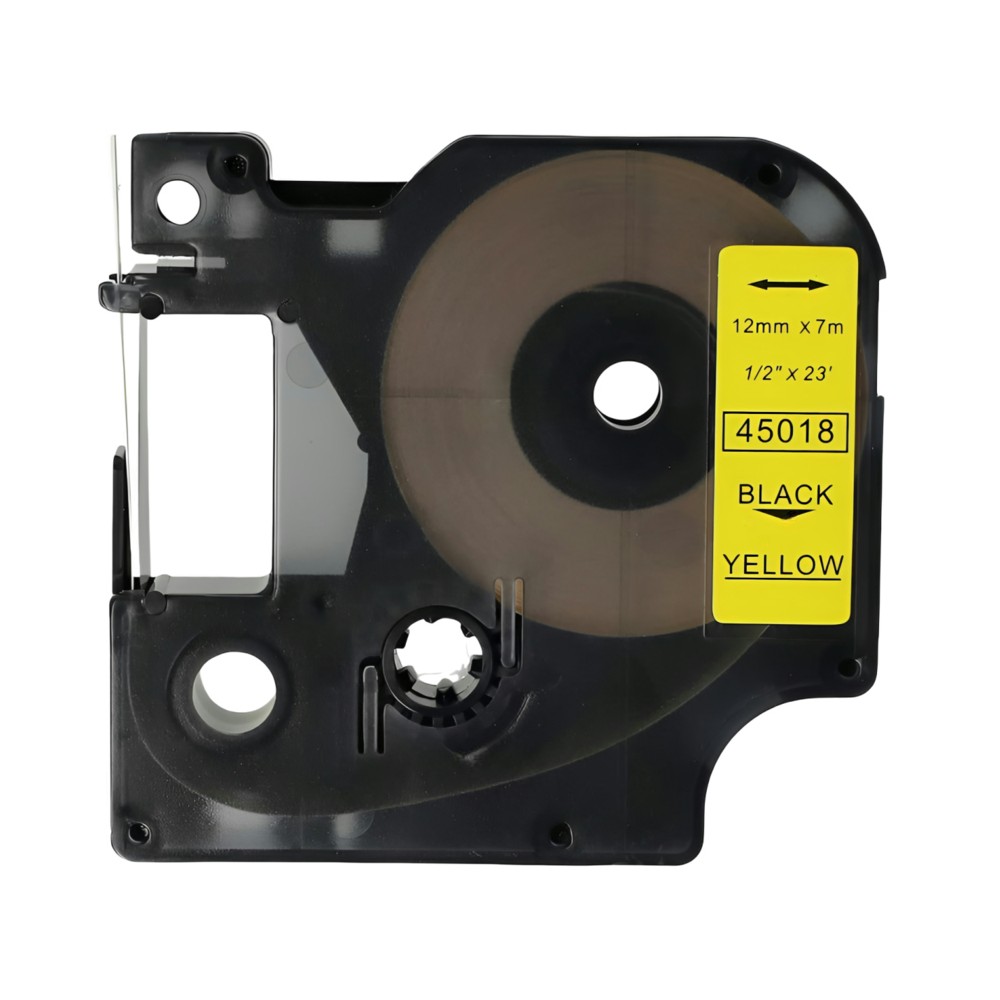 Compatible label tape Dymo 45018 black on yellow
