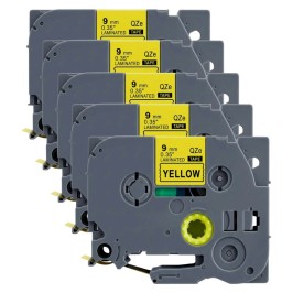 Pack of 5 compatible Brother TZe-621 labels