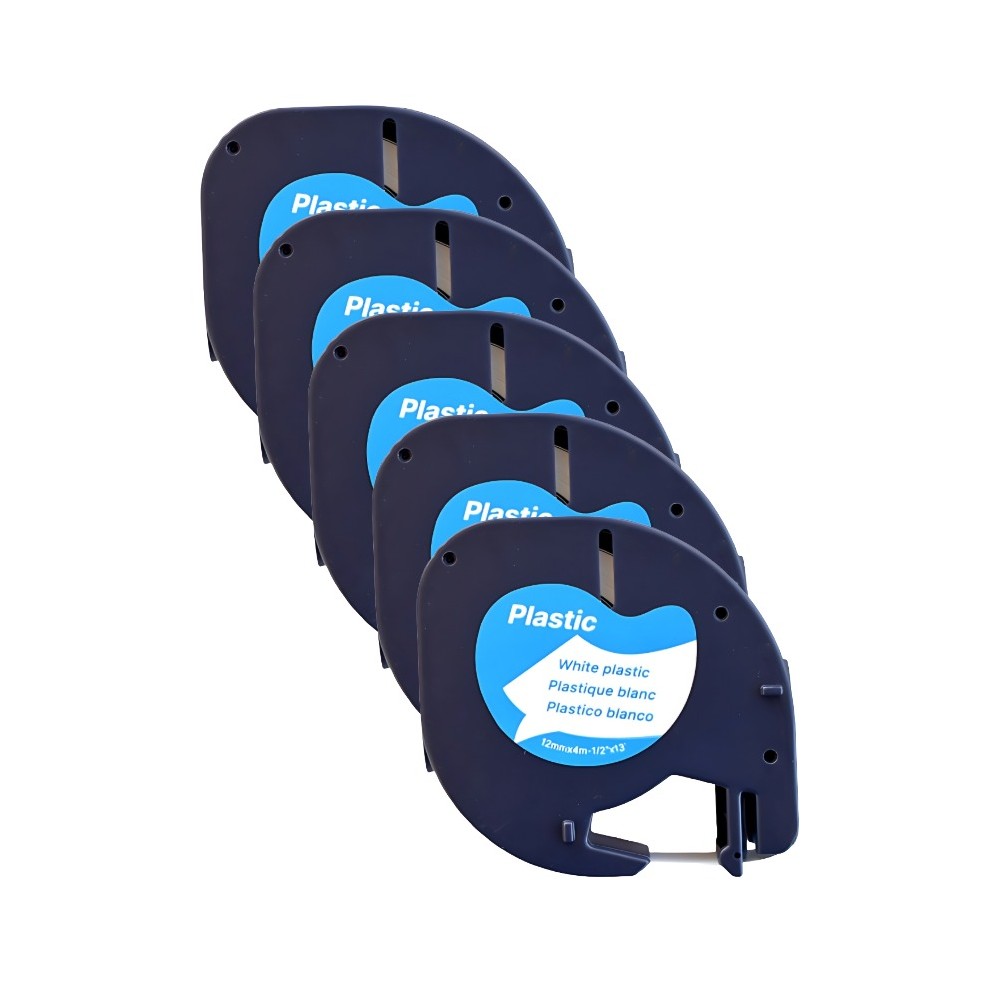 Pachet 5 bucati banda etichete compatibila Dymo LetraTag 91201