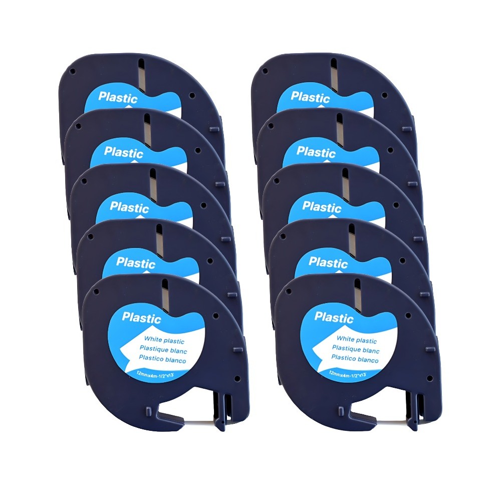 10 darabos csomag kompatibilis Dymo LetraTag 91201 címkeszalag