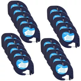 Pachet 20 bucati banda etichete compatibila Dymo LetraTag 91201