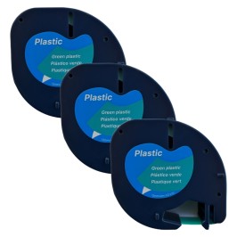 Pack of 3 compatible tapes for Dymo LetraTag 91204