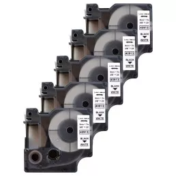 Pack of 5 label tape compatible with Dymo 40913