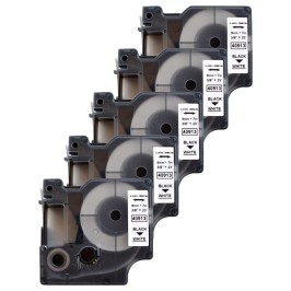 Pack of 5 label tape compatible with Dymo 40913