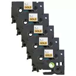 Pack of 5 compatible Brother TZe-821 tapes