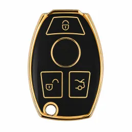 Carcasa Protectie Cheie Mercedes-Benz SmartKey Chrome 3 Butoane -negru