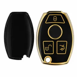 Carcasa Protectie Cheie Mercedes-Benz SmartKey Chrome 3 Butoane -negru