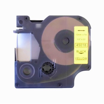 Compatible label tape Dymo D1 45018 width 12 mm color black / yellow