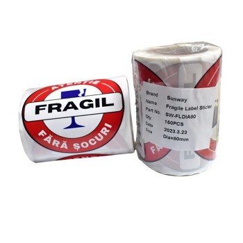 Self-adhesive labels FRAGIL 80x80 mm