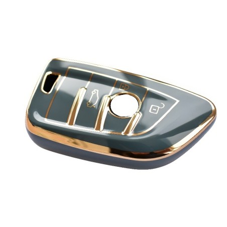 Carcasa protectie cheie auto pentru BMW X1,X3,X6,X5,Seria 5,Seria 6,Seria7,3 Button Smart Key de culoare gri