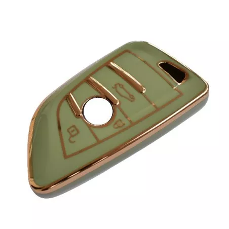 Carcasa protectie cheie auto pentru BMW X1, X3, X6, X5, Seria 5, Seria 6, Seria 7 Button Smart Key de culoare verde