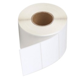 Roll of white self-adhesive labels 45x35 mm